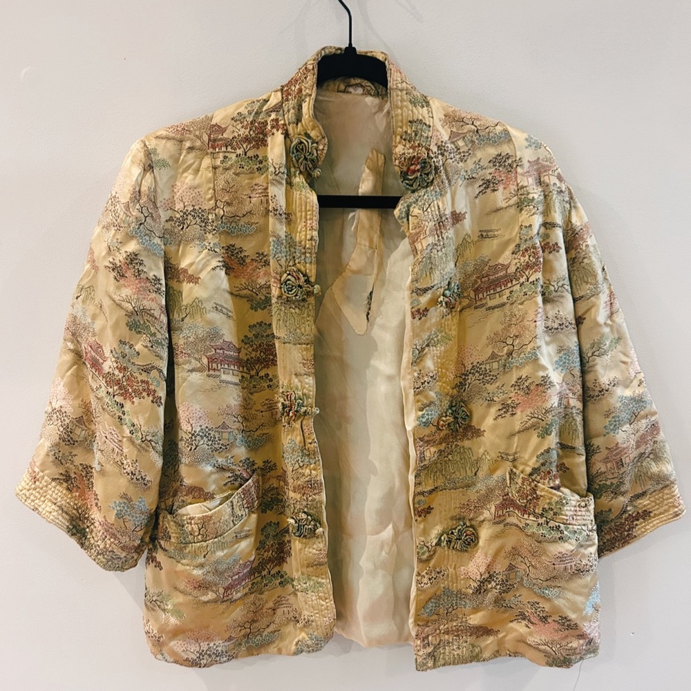 Women's Cream Scenic Brocade Jacket